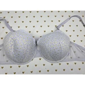 Victorias Secret gold animal print lined demi balconette bra 40C